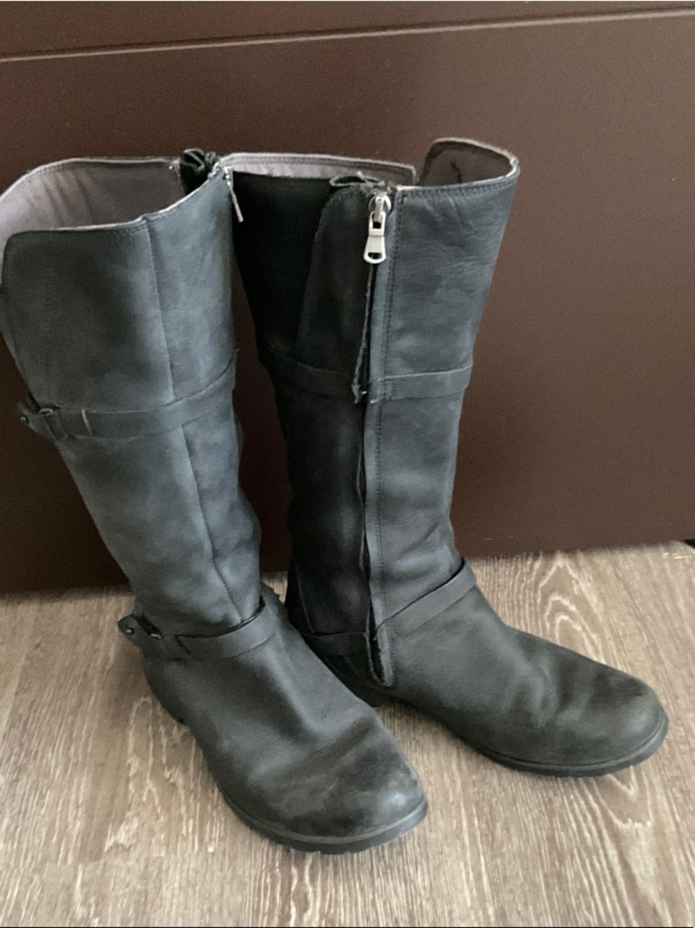 Teva Black Tall Combat Moto Boots